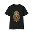 thumbnail image 1 of Hamsa Hand Unisex Softstyle T-Shirt Seeing Eye Hippie Boho Inspired, 1 of 3