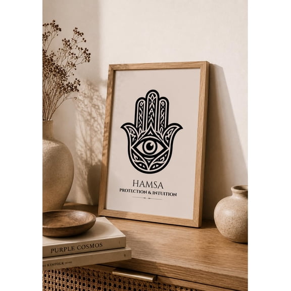 Hamsa Hand Wall Art Spiritual Boho Decor Living Room Bedroom Office