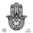 thumbnail image 1 of Hamsa Hand With Lotus - 8" Vinyl Sticker - For Car Laptop I-Pad - Waterproof Decal, 1 of 1