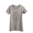 thumbnail image 1 of Hamsa Hand Women's Fashion Relaxed T-Shirt Tee Heather Tan Small, 1 of 3
