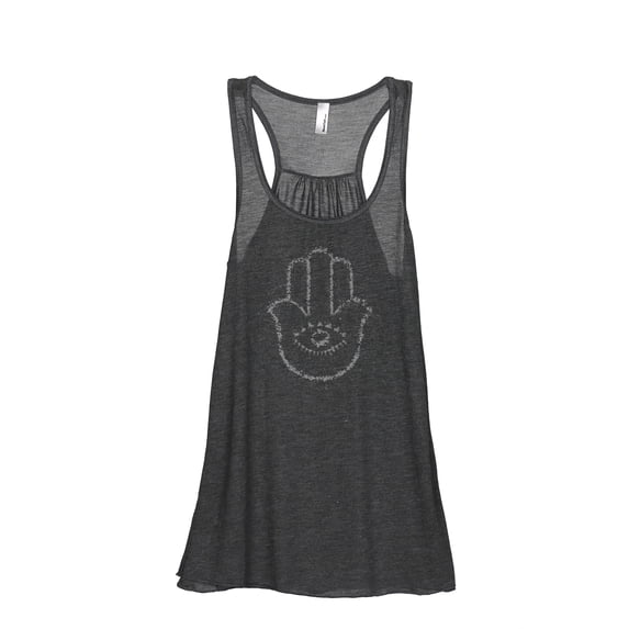 Hamsa Hand Women's Fashion Sleeveless Flowy Racerback Workout Yoga Tank Top Charcoal Grey X-Large