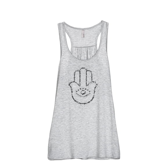 Hamsa Hand Women's Fashion Sleeveless Flowy Racerback Workout Yoga Tank Top Sport Grey 2X-Large