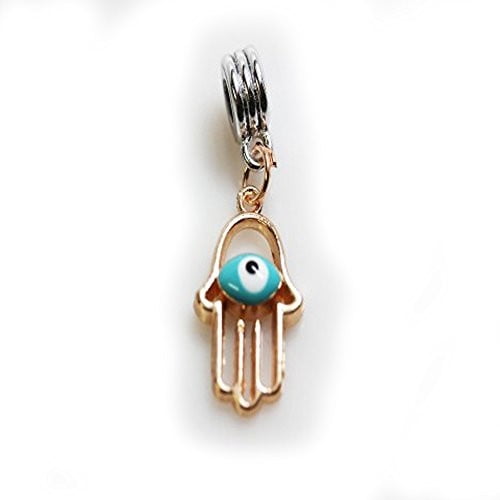 Hamsa Hand/evil Eye Charm Bead for Snake Charm Bracelet (Blue)