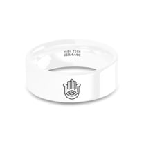 Aquarius Horoscope Symbol Laser Engraved White Ceramic Ring, 4mm, Size ...