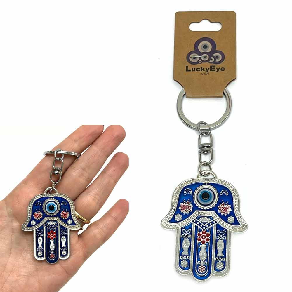 Hamsa Keychain Evil Eye Religious Charm Amulet Kabbalah Blue Chain Gift New Walmart