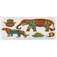 thumbnail image 1 of Hamsa Kitchen Mat, Savannah Animals Paisley and Hamsa Hand Pattern with Orient Ornate Malaysian, Plush Decorative Kitchen Mat with Non Slip Backing, 47" X 19", Multicolor, by Ambesonne, 1 of 1