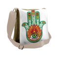 thumbnail image 1 of Hamsa Messenger Bag, Oval Shape, Unisex Cross-body, by Ambesonne, 1 of 2