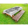 thumbnail image 1 of Hamsa Outdoor Tablecloth, Boho Chic Style Line Art Religious Mascot with Third Eye Ethnic Mehndi Tattoo, Decorative Washable Fabric Picnic Tablecloth, 58 X 120 Inches, Black and White, by Ambesonne, 1 of 2