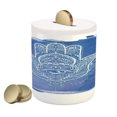 thumbnail image 1 of Hamsa Piggy Bank, Abstract Ornamental Hand Drawn Delicate Details ism Art, Ceramic Coin Bank Money Box for Cash Saving, 3.6" X 3.2", Blue White, by Ambesonne, 1 of 4