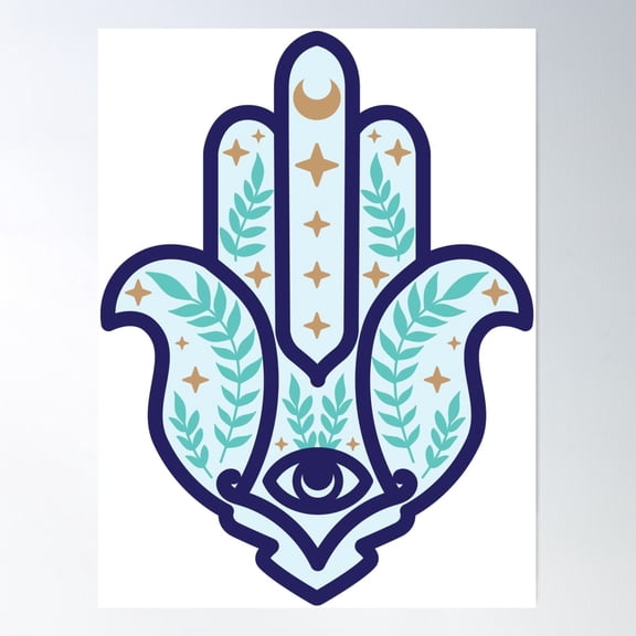 Hamsa Poster Wall Art, Modern Wall Decor For Living Room Bedroom, 16x24 UNFRAMED