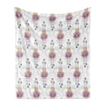 thumbnail image 1 of Hamsa Soft Flannel Fleece Throw Blanket, Eastern Motifs with All Seeing Eye Inspirations South Illustration, Cozy Plush for Indoor and Outdoor Use, 70" x 90", Peach Pink Blue, by Ambesonne, 1 of 5