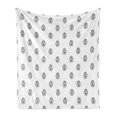 thumbnail image 1 of Hamsa Soft Flannel Fleece Throw Blanket, Monochrome Hamsa Motif Middle Eastern Persian Culture Elements Hand Eye, Cozy Plush for Indoor and Outdoor Use, 70" x 90", Black and White, by Ambesonne, 1 of 5