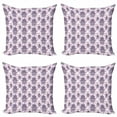 thumbnail image 1 of Ambesonne Hamsa Throw Pillow Cover 4 Pack, Ombre Leaves Circles, 16", Hot Pink and Lavender, 1 of 2
