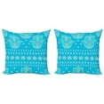 thumbnail image 1 of Ambesonne Hamsa Throw Pillow Cover 2 Pack, Eastern Cultural Floral, 20", Blue, 1 of 2