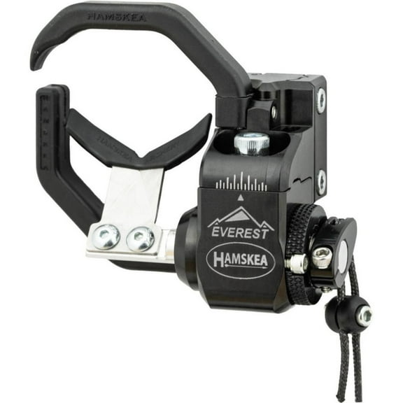 Hamskea Everest LH Black Arrow Rest with C.O.R. Riser Interface Bracket, Left-Handed, Micro-Launcher Angle Adjustment, Zero Tolerance Technology, Pick Clamping System (204883)