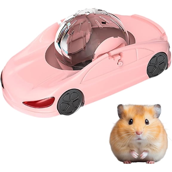 Hamster Ball Car, Hamster Running Ball, Fun Pet Transparent Balls, Exercise Wheels with Detachable Transparent Breathable Ball, for syrian Gerbils and Other Small Animals