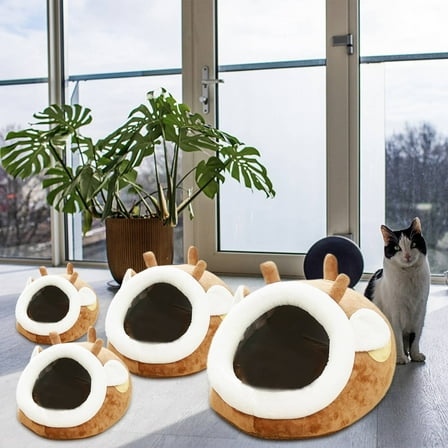 Hamster Bed | Hedgehog House | Guinea Pig Hideout | Warm Soft Fleece & Cotton Pad | Removable Cushion | Non-Slip Bottom | Easy Clean | Cozy Small Animal Cage Accessory