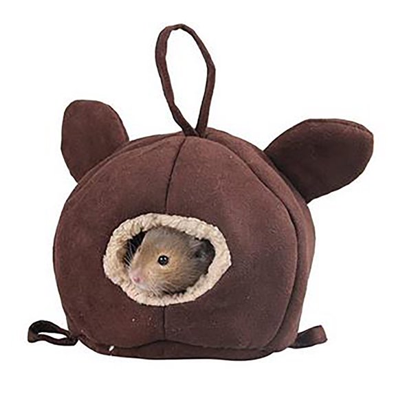 Hamster Bed House, Cute Semi Enclosed Small Pet Sleeping Nest Warm Cozy Hideout with Removable Cushion Non Slip Bottom Easy Clean Design, for Hamsters Mice Gerbils Cage Home Use Daily Rest