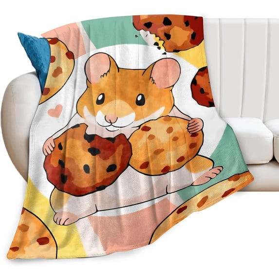 Hamster Blanket Botanic Hamster Gifts for Boys Men Hamster Throw Blanket for Couch Sofa Bed Soft Warm Flannel Fleece for adults50 x60