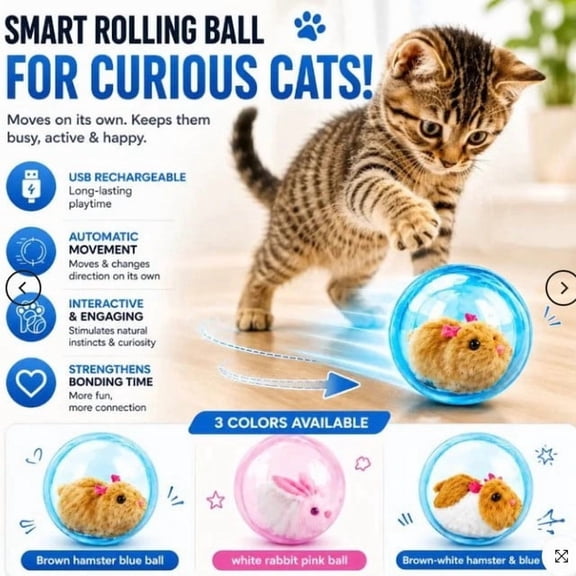 Hamster Bunny Rolling Ball Hamster Ball Large Automatic Rolling Ball Hamster Interactive Pet Simulation Hamsters Interactive Toy For Dog
