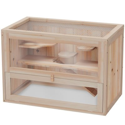 Hamster Cage, 2-Tier Gerbil Cage, Small Animal Habitat with Openable ...