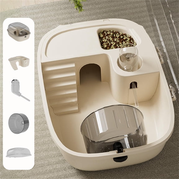 Hamster Cage,Mouse Cage,12*9*6IN Hamster Cage Openable Top Small Activity House Pet Mice House For Indoor Home Outdoor Travel Apartment(Beige)