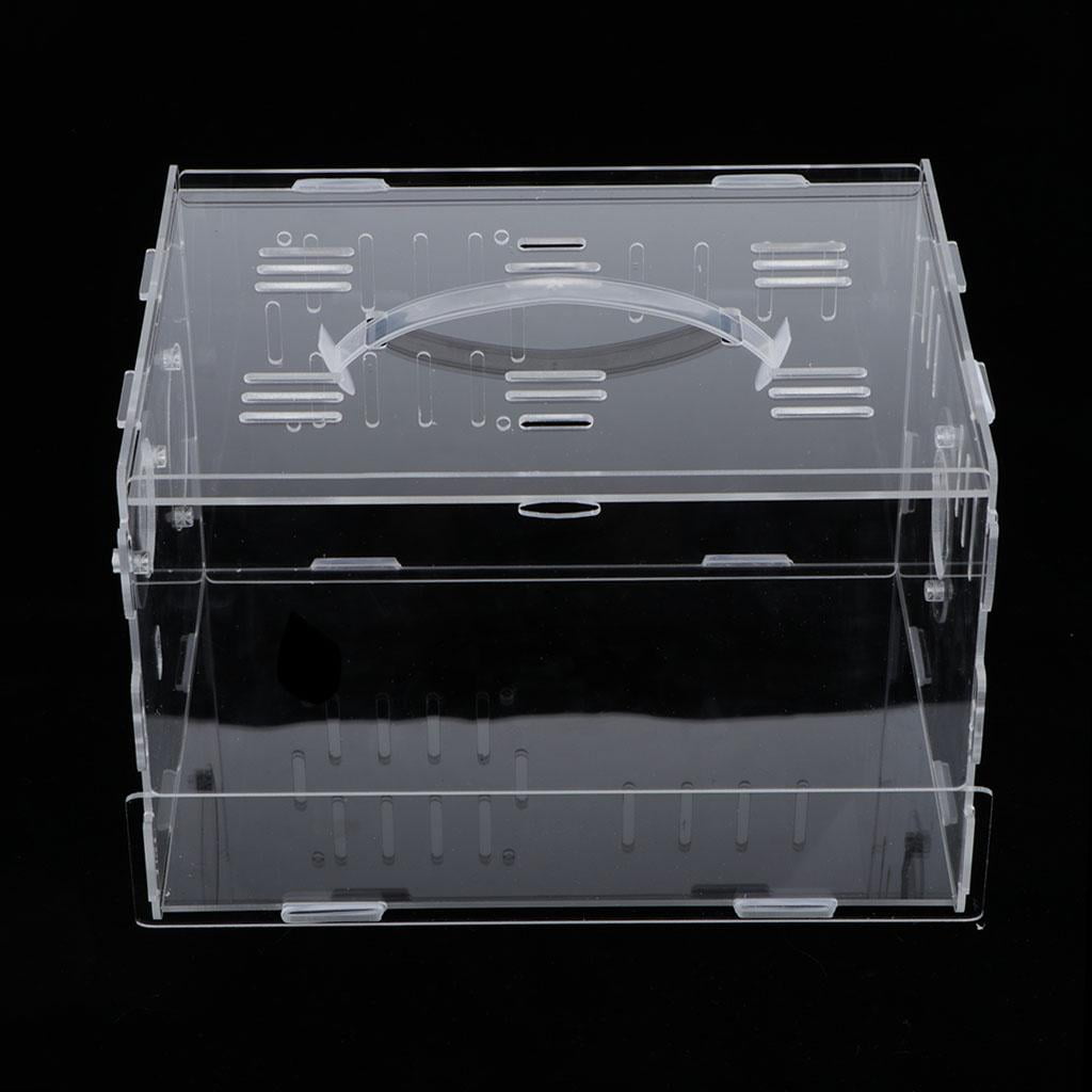 View of Hamster Cage, Portable Transparent Hamster Cages Mouse Hamster Fully ...