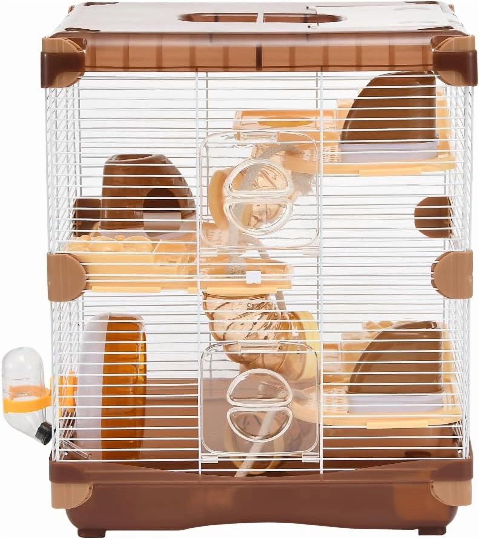 Hamster Cage Small Animal Cage 3 Layers Cage Size：14.17"(W) X10.63(L) X16.73 (H) Suitable for Hamsters up to 3.5 inch in Length