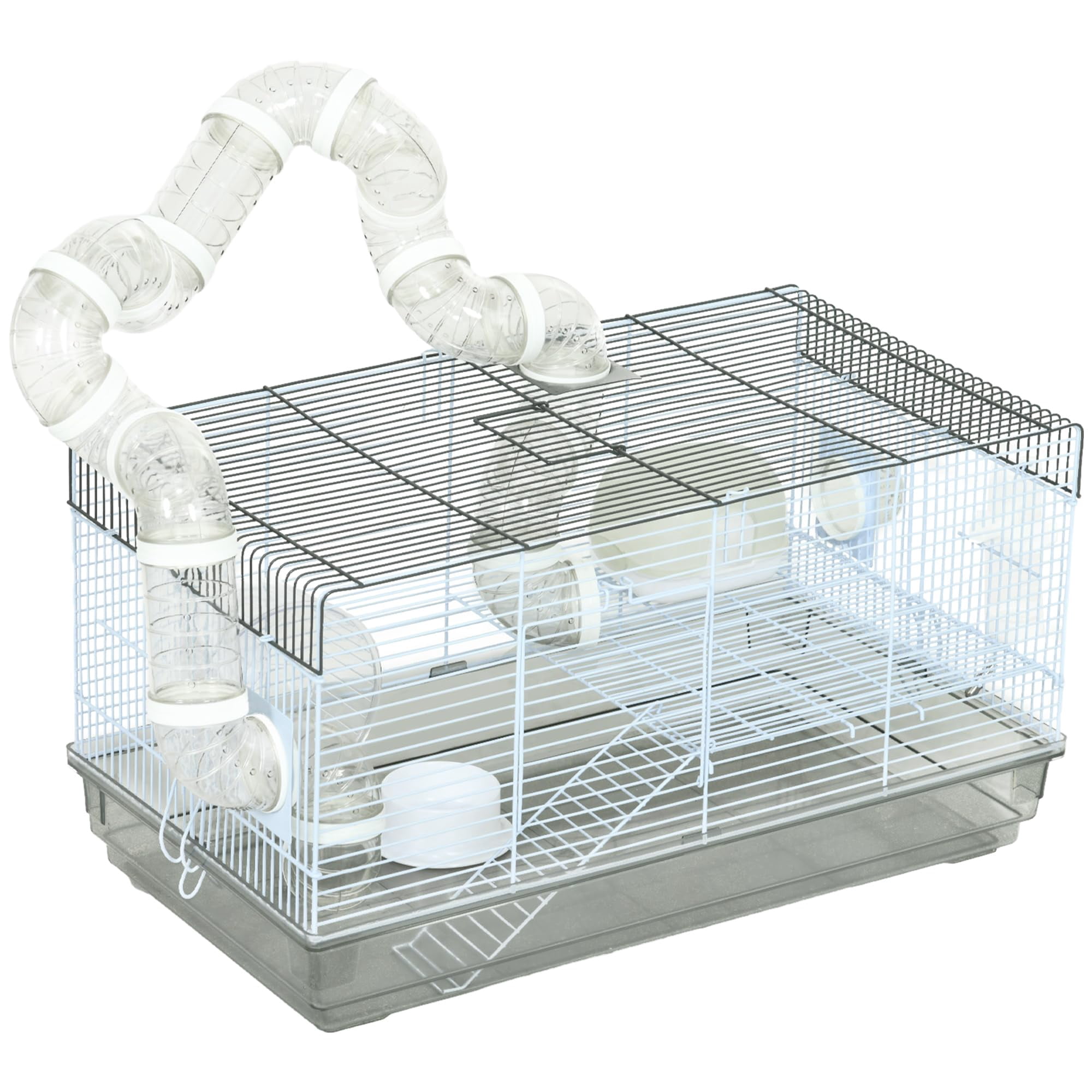 Hamster Cage with Tubes and Tunnels, 2 Level Small Animal Habitat for ...