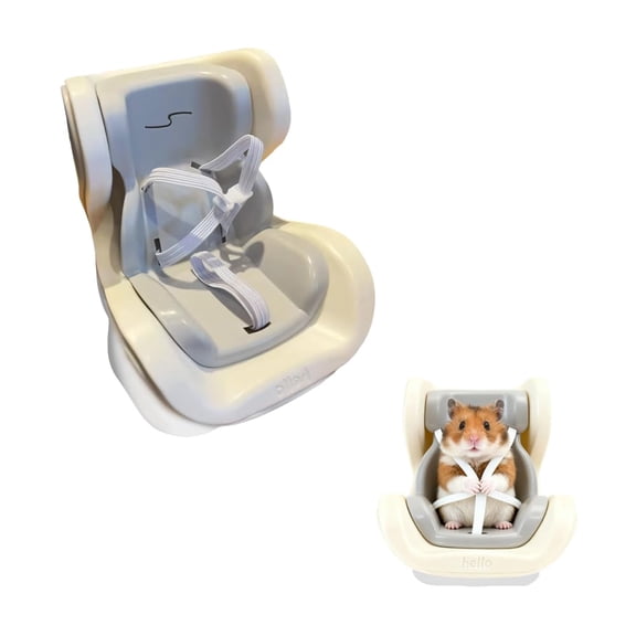 Container With Magnetic Base Hamster Car Seat with Adjustable Leash & Vent Clip, Small Animal Safety ...
