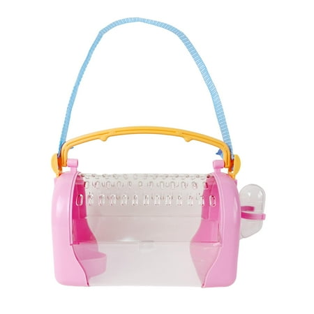 Hamster Carrier Cage Guinea Pig Travel Transport Durable Pouch Pet Outgoing Cage for Squirrel African Hedgehog Sugar Glider Traveling Rabbit Pink