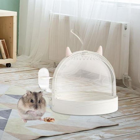 Hamster Carrier Cage Portable Mice Travel Case for Pet Dwarf Hamster Outdoor White