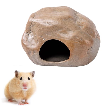 Hamster Cave Landscape Cage Reptile Rock Decor Small Animals Container Critter Bath Pets Habitat House for Chinchillas Gerbils Chipmunk Mice 12.5cmx13.5cmx8.5cm