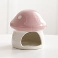 thumbnail image 1 of Hamster Ceramic Hideout Mushroom House - Durable Scenic Mushroom Habitat, Cozy Small Animal Cave, Cute Decorative Cage Ornament,Hamster Shelter, 1 of 3