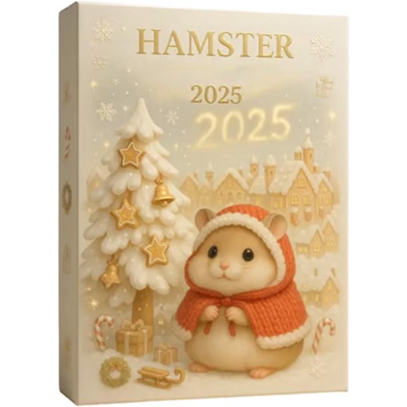 Hamster Christmas Advent Countdown 2025-2D Acrylic Decor 24 Days,Hamster Christmas Tree Ornament Countdown Calendar,for Home Family Adults Kids Vacation Holiday