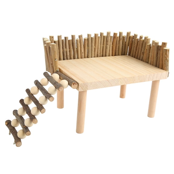 Hamster Climbing Platform, Durable Wooden Structure For Play, Exercise Chewing