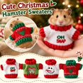 thumbnail image 1 of Hamster Clothes Small Dog Sweater 3.5 Inch Extra Small Dog Clothes Dog Christmas Outfit Knit Warm Pet for Tiny Small Animals Holiday Festive Red and White, 1 Pack, 1 of 6