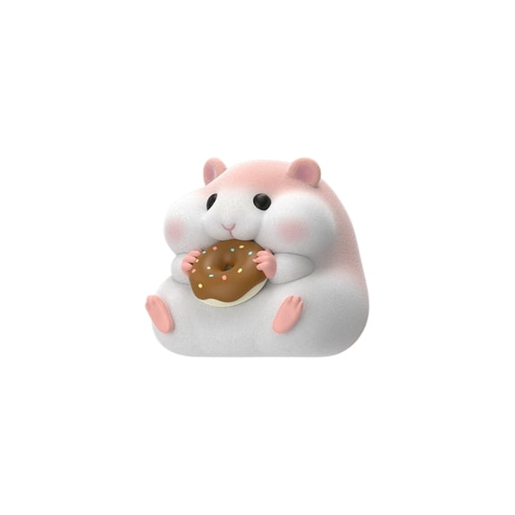 Hamster Collectible Figurine, Donut Design Lucky Decorative Figure, 1 Piece Bagged, Cute Desktop Decoration for Animal Figure Collectors, Ideal for Desk Shelf Car Decor for Hobbyists and Gift Giving