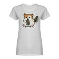 thumbnail image 1 of Hamster Eating Seeds Shaped T-Shirt Women -Image by Shutterstock, Female Small, 1 of 2