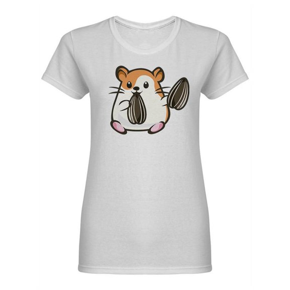 Hamster Eating Seeds Shaped T-Shirt Women -Image by Shutterstock, Female x-Large