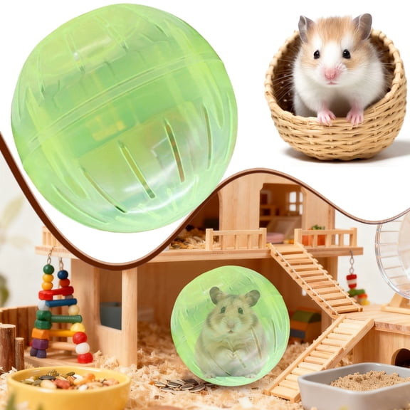 Hamster Exercise Ball, 3.94 Inch Transparent Running Wheel for Dwarf Hamsters to Reduce Boredom and Increase Activity