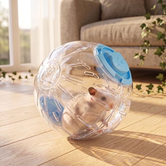 Hamster Exercise Ball, Clear Small Animal Running Ball, Ventilated Pet Exercise Ball, Secure Twist Lock Rolling Ball, Gerbil Mouse Activity Toy, Cage Free Exercise Accessory