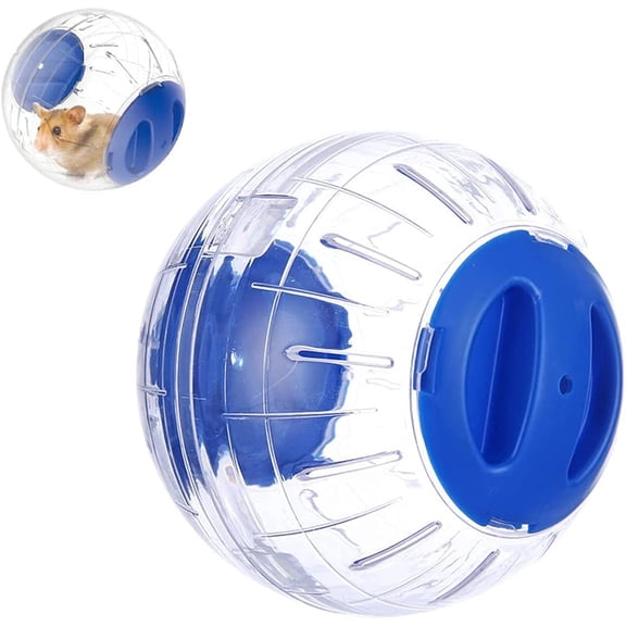 Hamster Exercise Ball Silent Hamster Wheel Small Animals Transparent Ball for Dwar Rat Relieves Boredom and Increases Activity (4.8 inch, Blue)