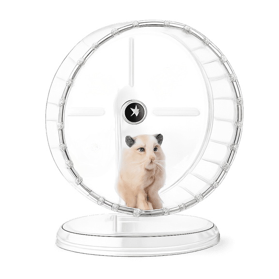 Hamster Exercise Wheel 15cm , Silent Hamster Wheel with Acrylic Stand, Space-Saving Running Wheel, Quiet Spinning Wheel, Great for Guinea Pigs, Gerbils