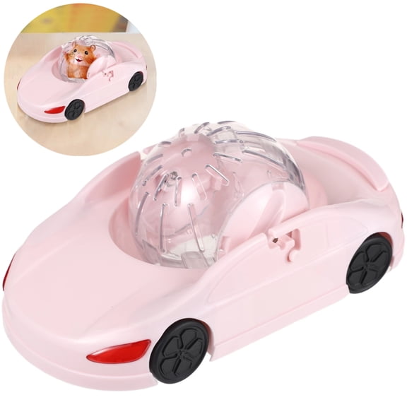 Hamster Exercise Wheel, Hamster Car Running Wheel, Funny Exercise Wheel with Transparent Ball, 3 Modes, Small Exercise Ball Car for Adult Dwarf Hamster Gerbil