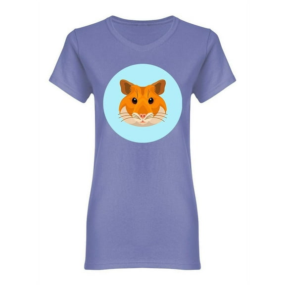 Hamster Face Emblem Shaped T-Shirt Women -Image by Shutterstock, Female Large