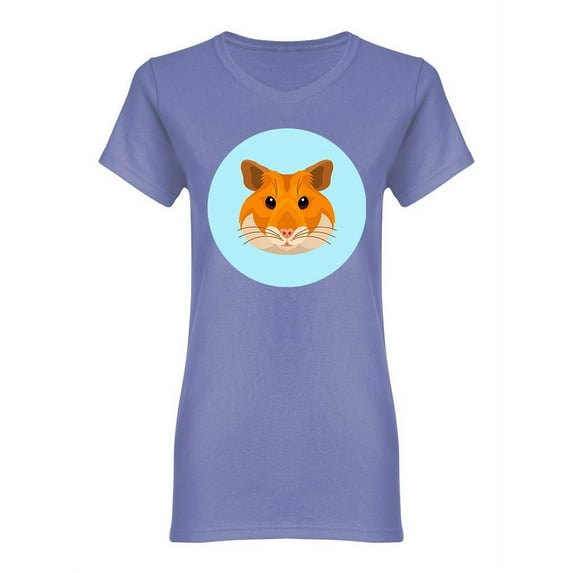 Hamster Face Emblem Shaped T-Shirt Women -Image by Shutterstock, Female Medium