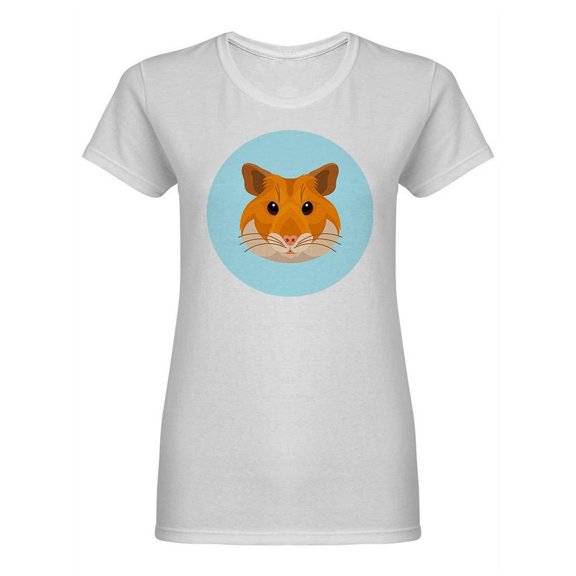 Hamster Face Emblem Shaped T-Shirt Women -Image by Shutterstock, Female x-Large