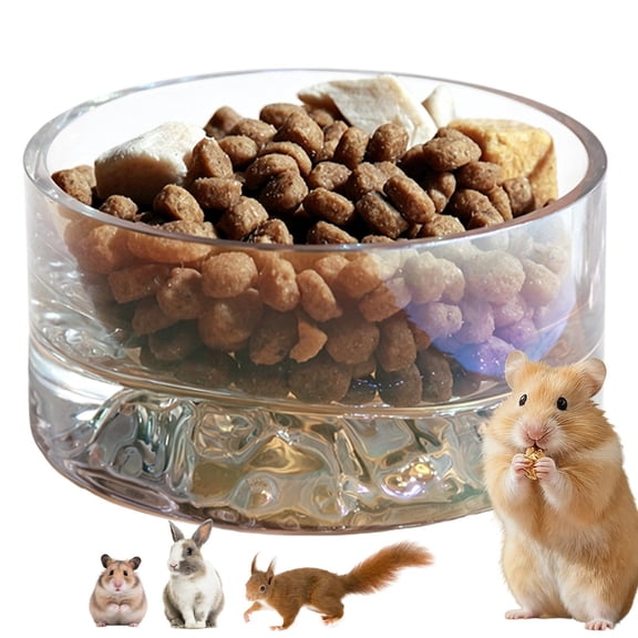 Hamster Feeding Bowl, Clear 45ml Iceberg-Themed Dish, Anti-Slip Base for Hamsters, Chinchillas, Mice and Small Birds (RL)