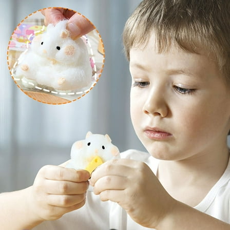 Hamster Squishy Toy, Quiet Fidget Stress Relief Toy, Small Sensory Squeeze Toy, Cute Anxiety Relief Gift, Fun Desk Toy For Kids Adults